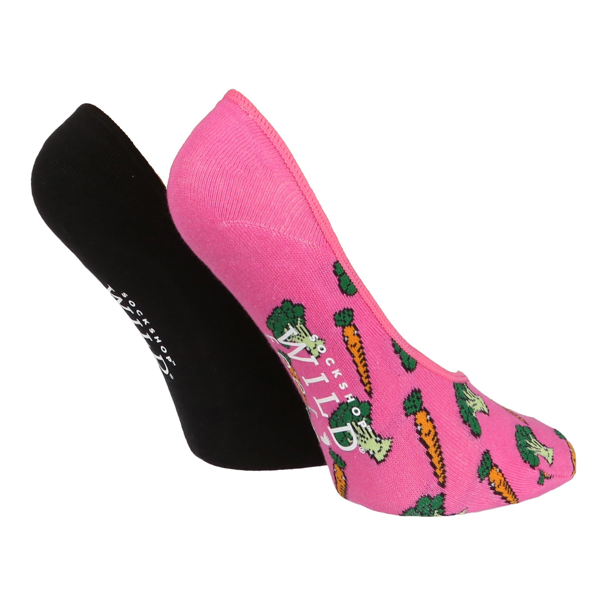 2 Pack Ladies Cotton Socks with Vegetables on Them