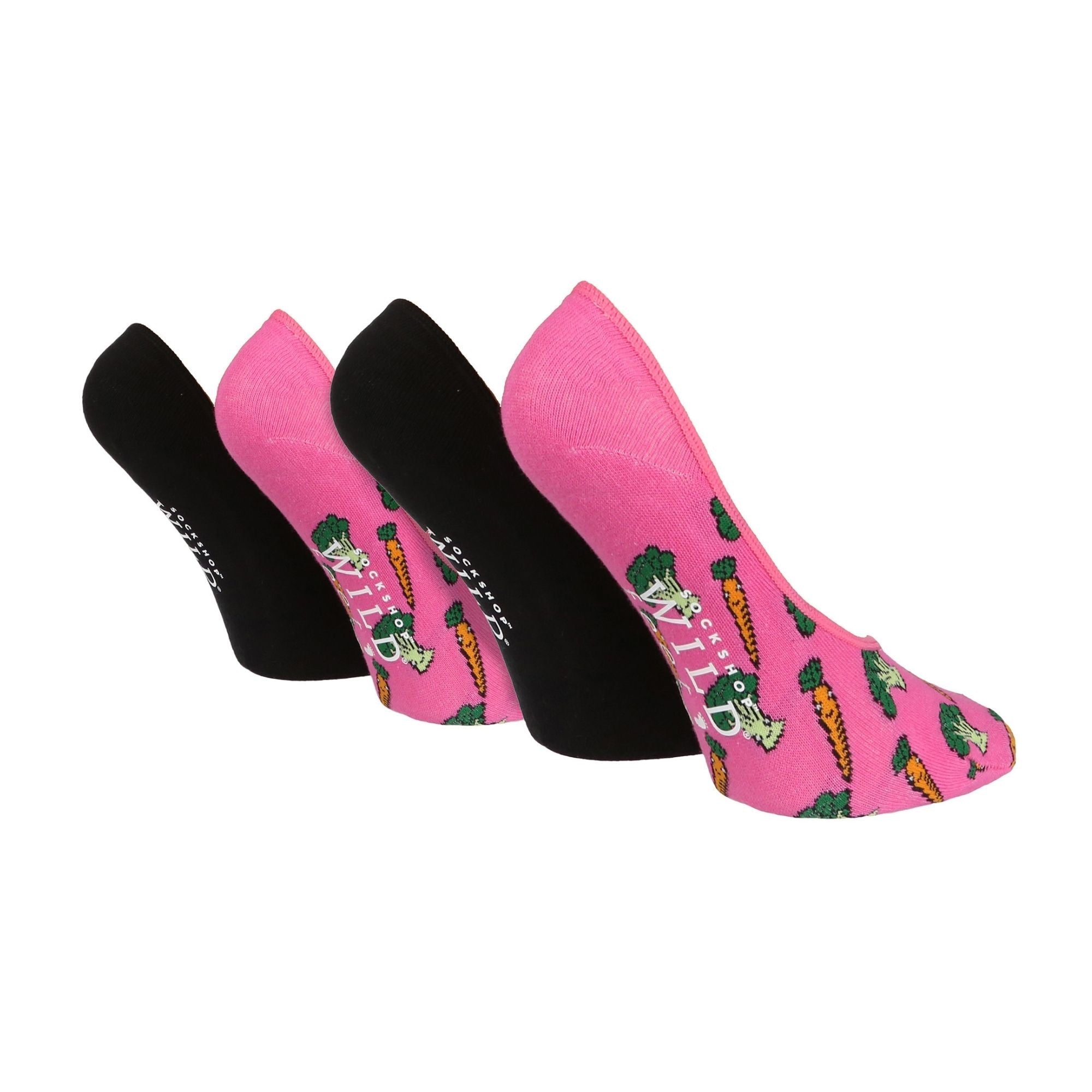 4 Pack Ladies Novelty No Show Socks: Summer Cotton Socks with Heel Grip