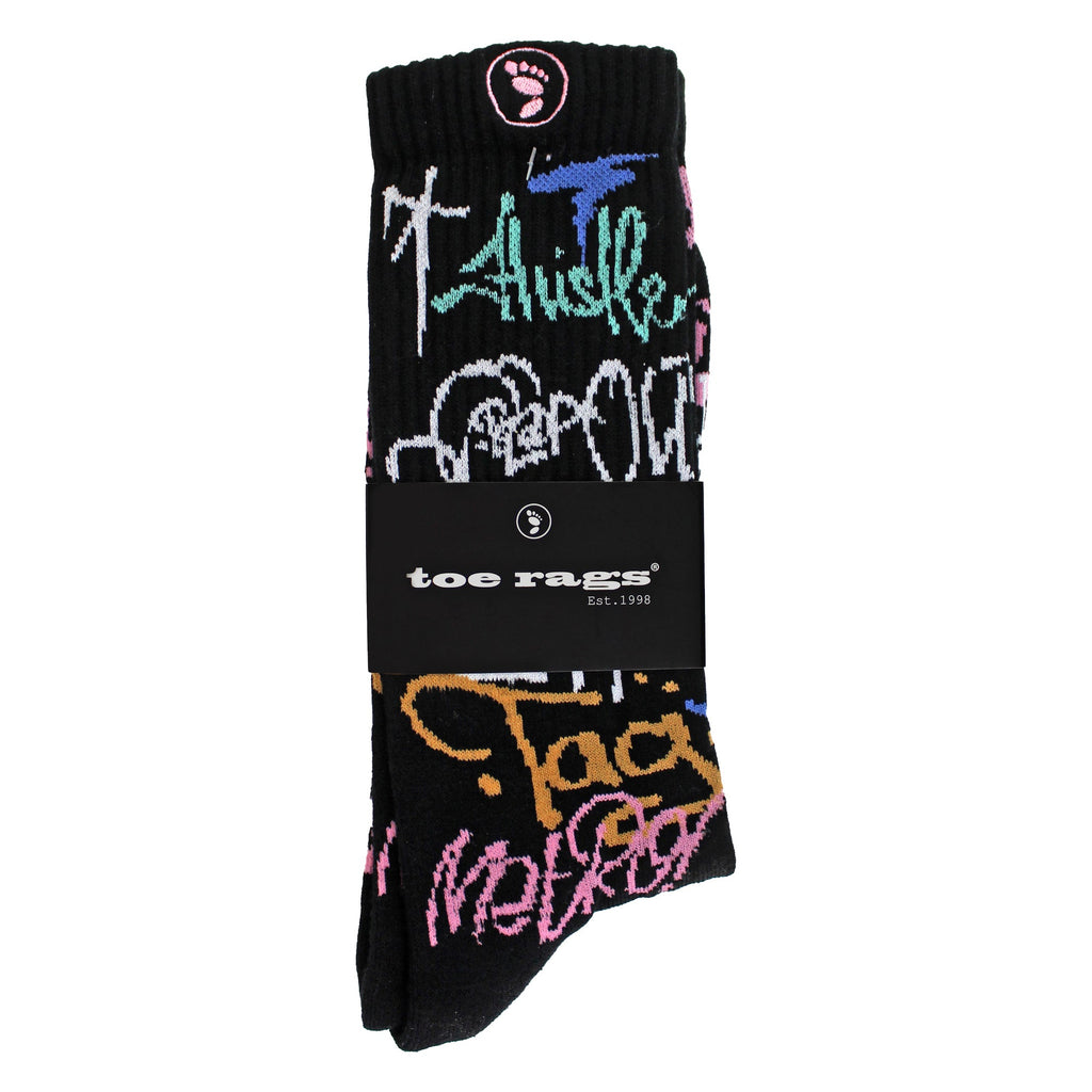 Mens Crew Socks with Street Graffiti