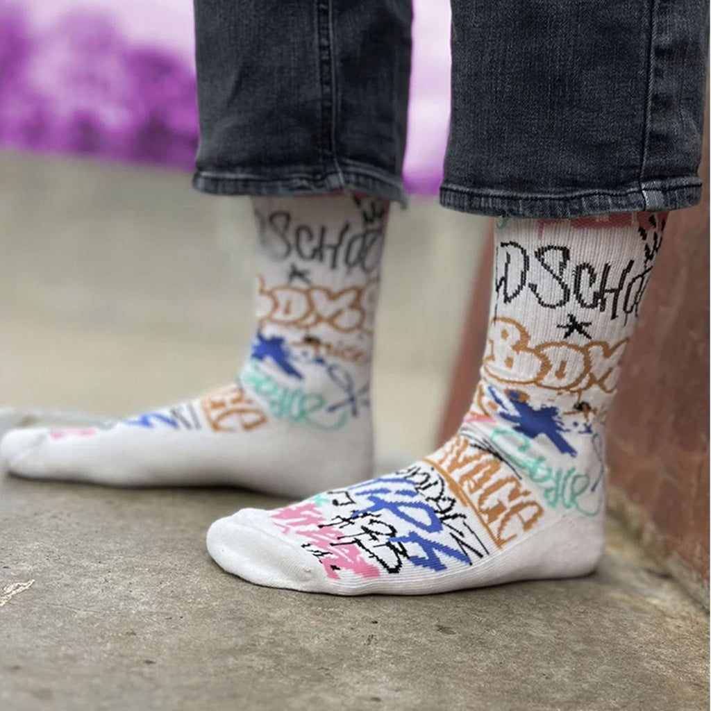Mens Crew Socks with Street Graffiti