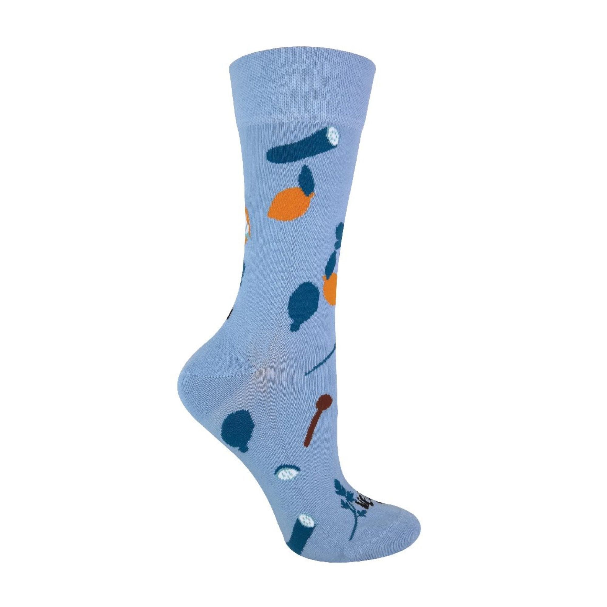 1 Pack Novelty Cotton Blue Vegetable Vegan Socks