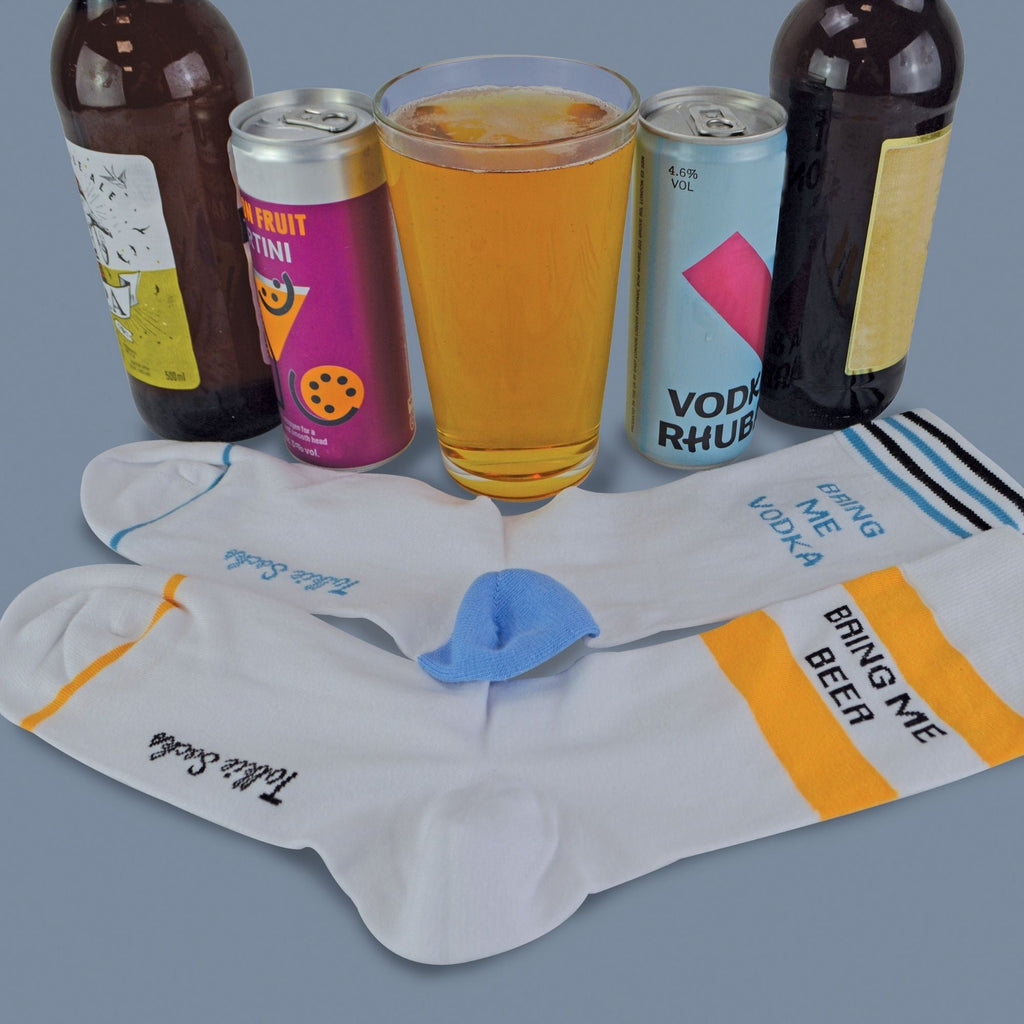 1 Pack Unisex Cotton Novelty Bring Me Beer & Vodka Socks