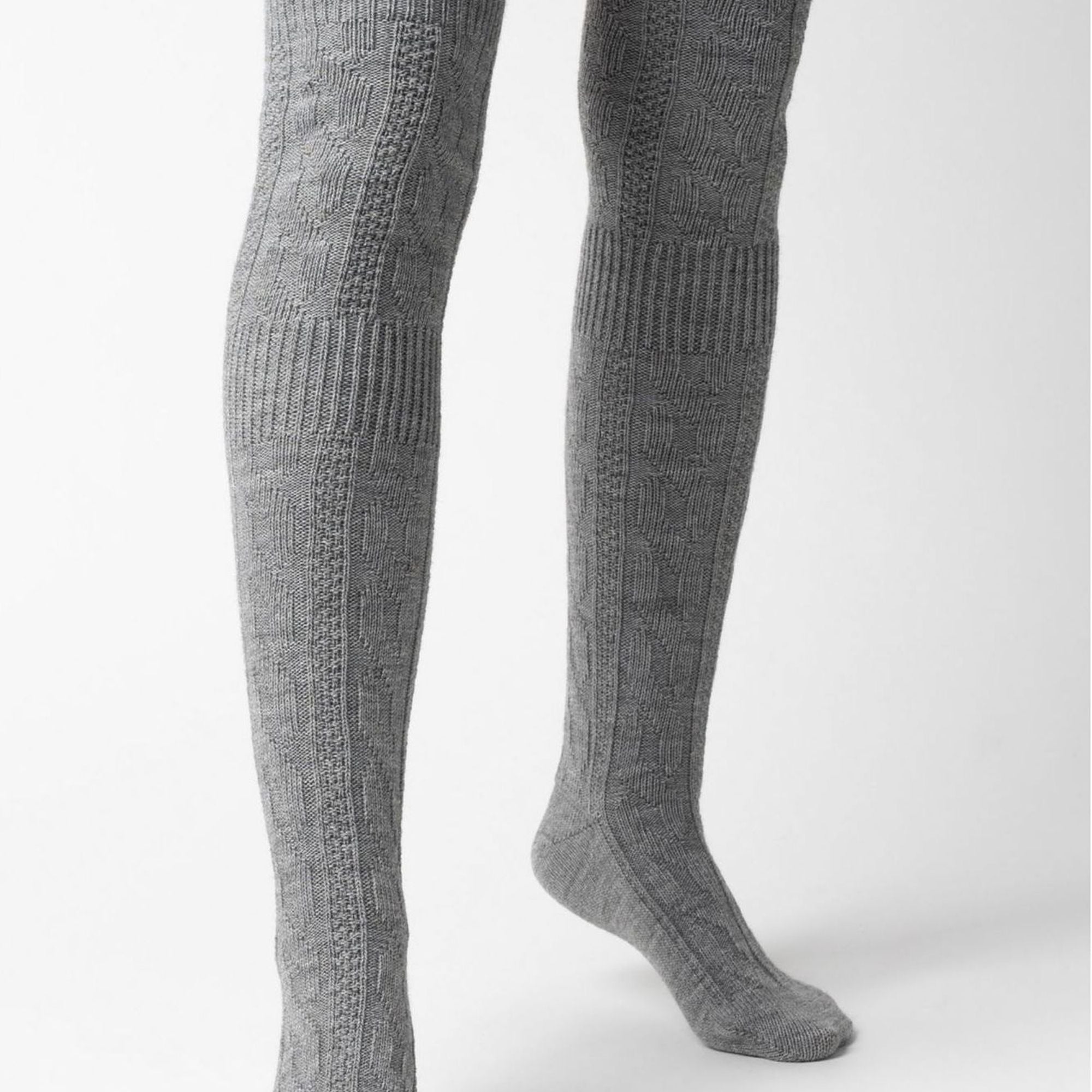 3 Pairs Ladies Extra Long Thigh High Over The Knee Wool Socks