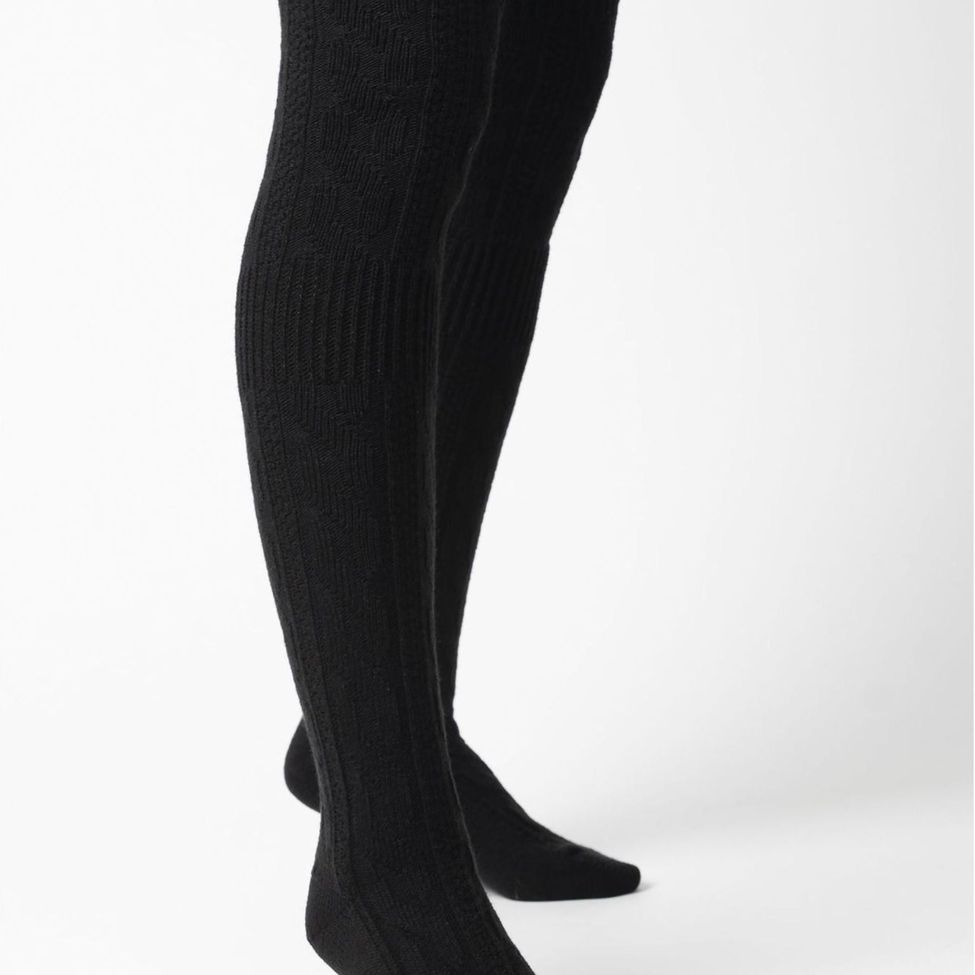 3 Pairs Ladies Extra Long Thigh High Over The Knee Wool Socks
