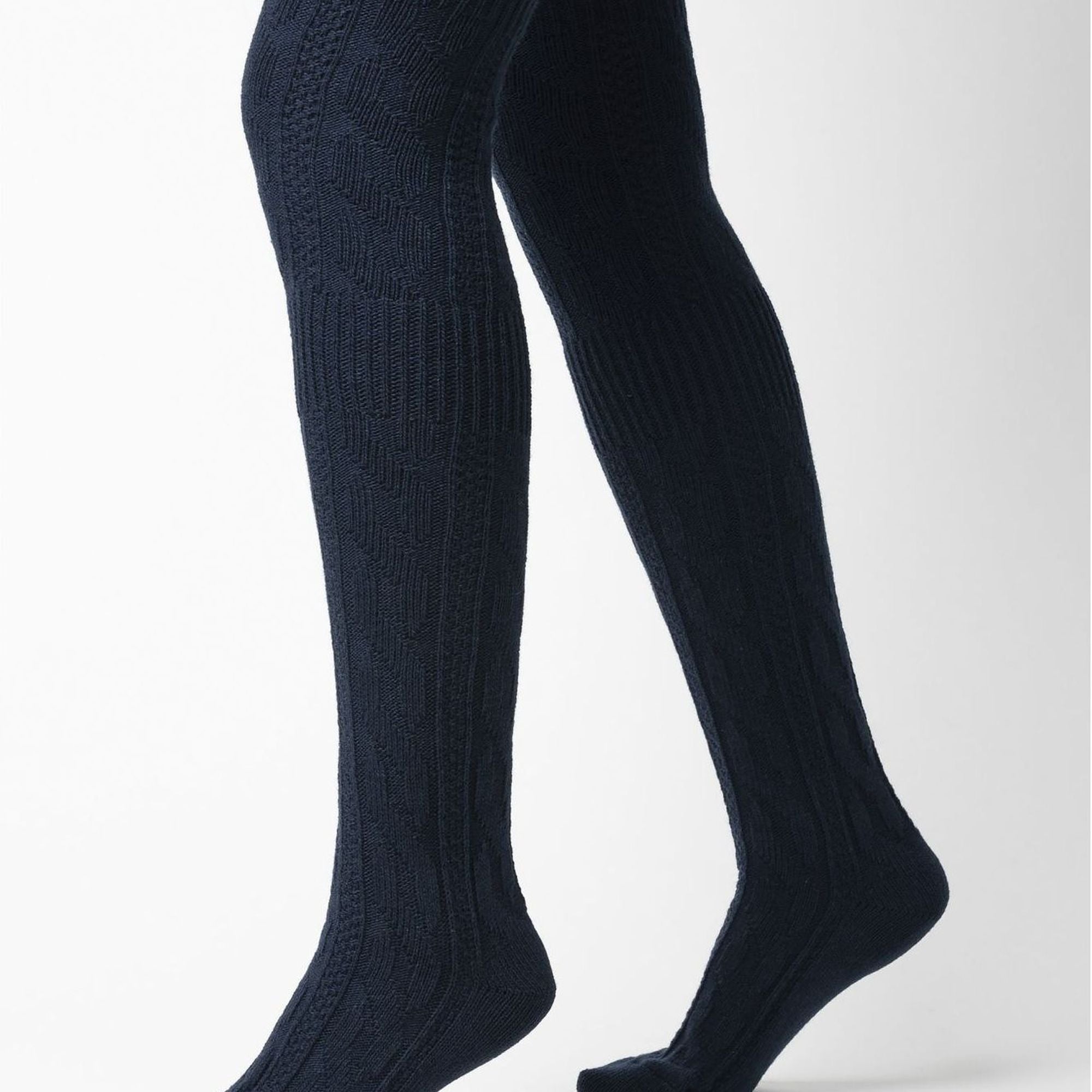 3 Pairs Ladies Extra Long Thigh High Over The Knee Wool Socks