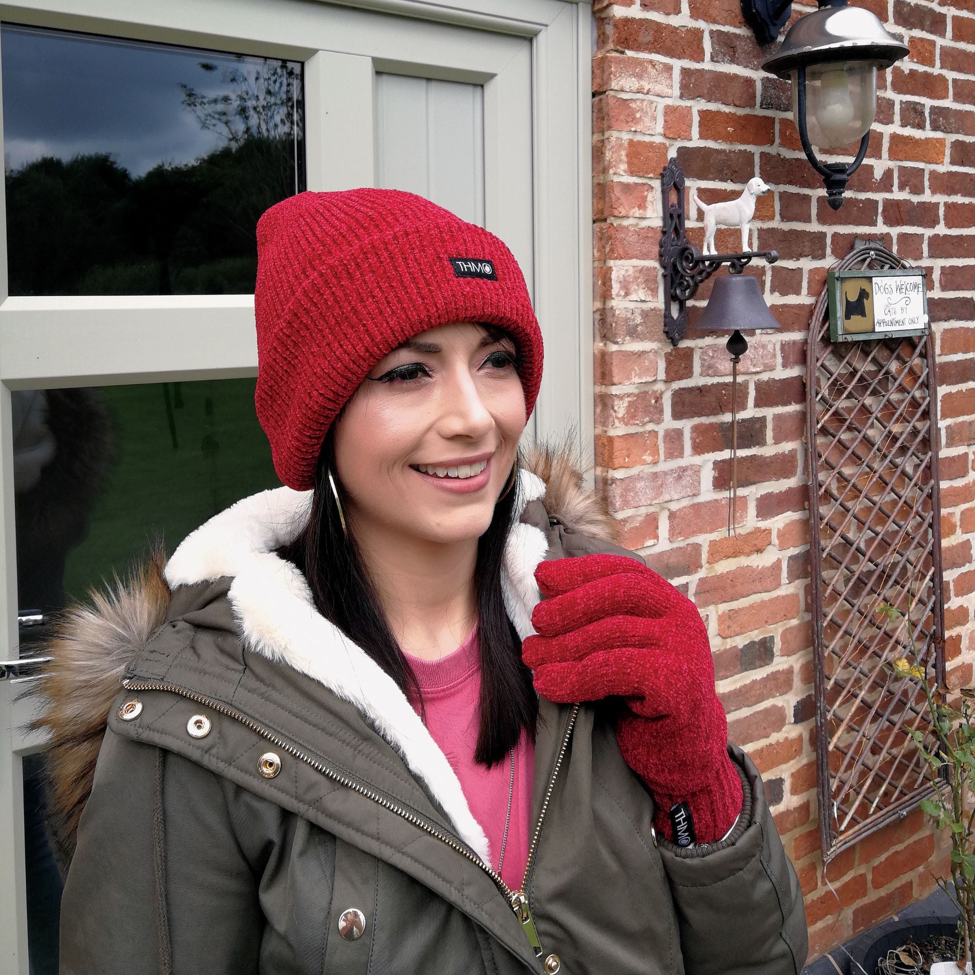 Ladies Outdoor Chenille 3M Fleece Lined Thinsulate Winter Gloves