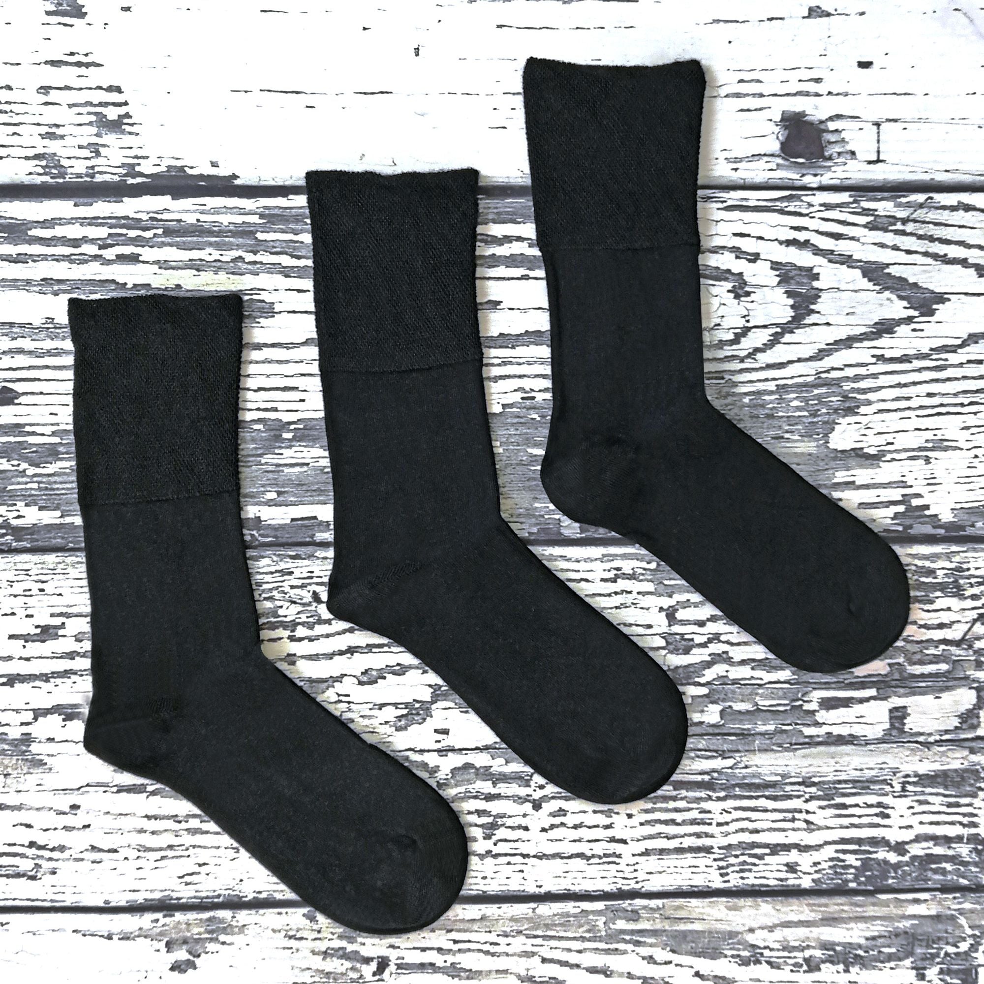 Mens Thin Non Elastic Thermal Diabetic Socks (Multipack Options)