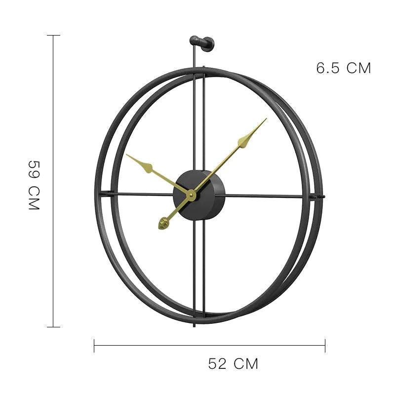 Nordic Creative Iron Wall Clock – Minimalist Metal Design for Living Room
