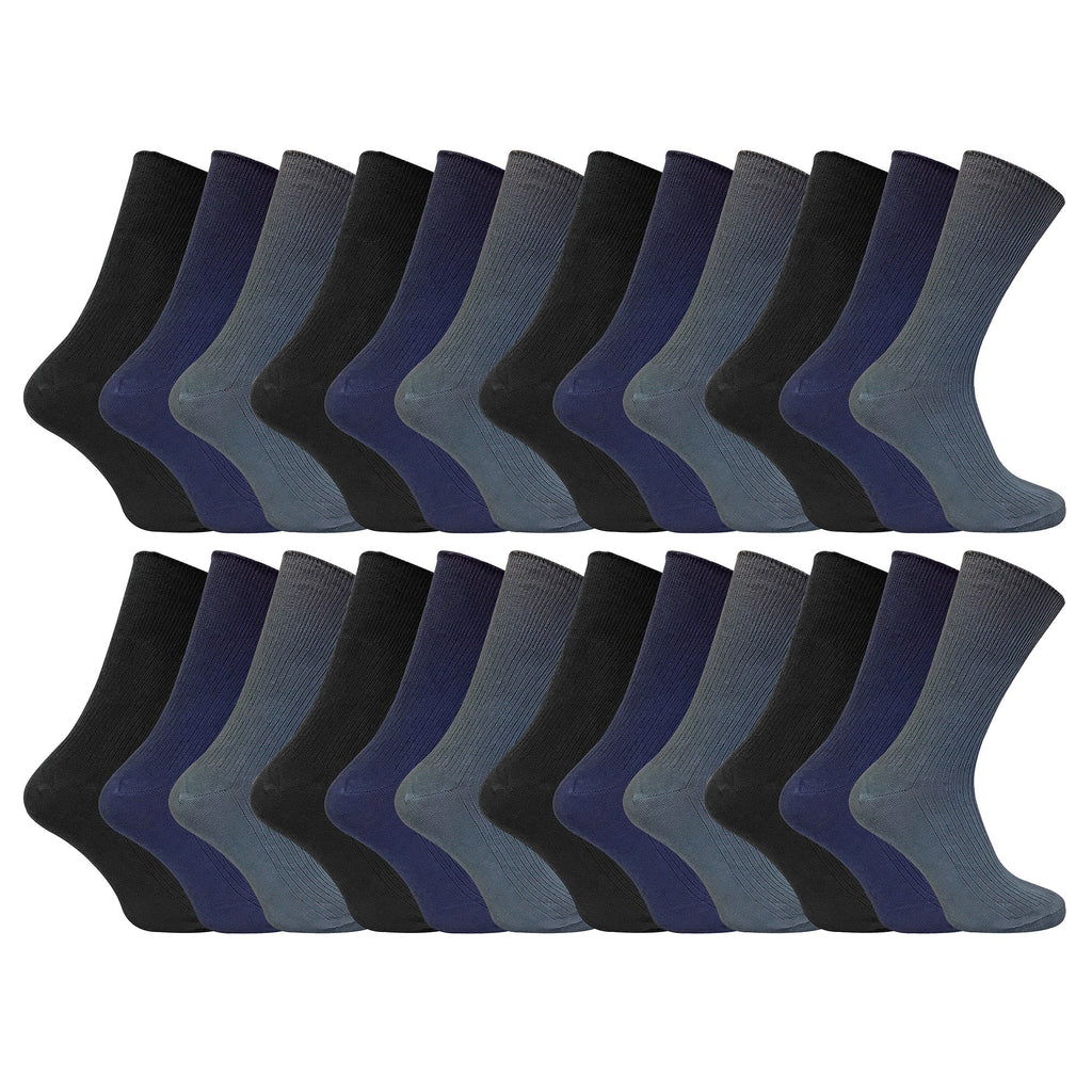 Mens Thin Soft 100% Cotton Non Elastic Dress Socks (Multipack Options)