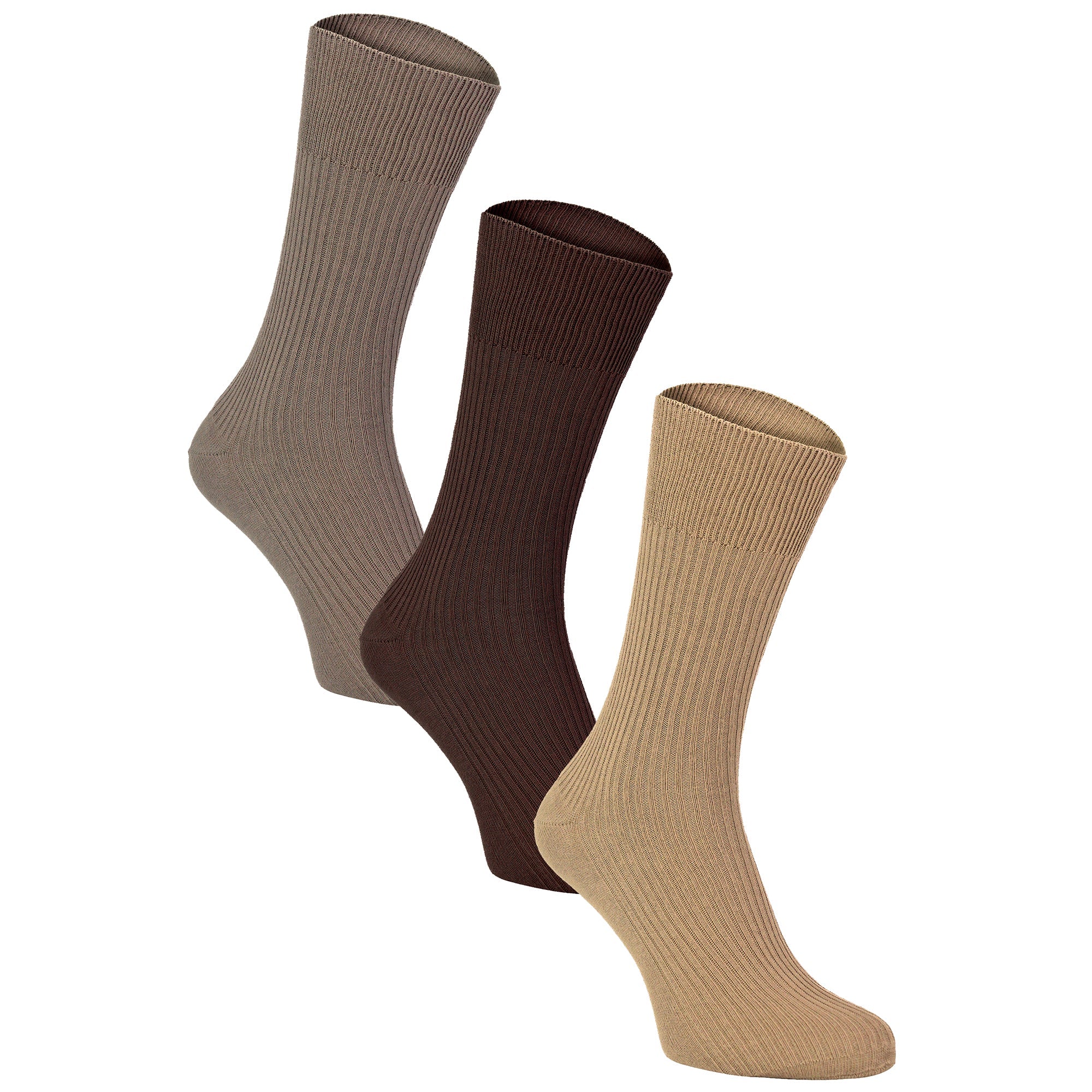 Mens Thin Soft 100% Cotton Non Elastic Dress Socks (Multipack Options)
