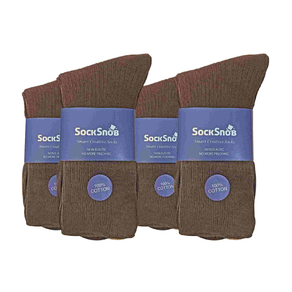 Mens Thin Soft 100% Cotton Non Elastic Dress Socks (Multipack Options)