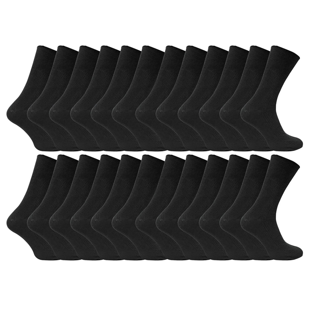 Mens Thin Soft 100% Cotton Non Elastic Dress Socks (Multipack Options)