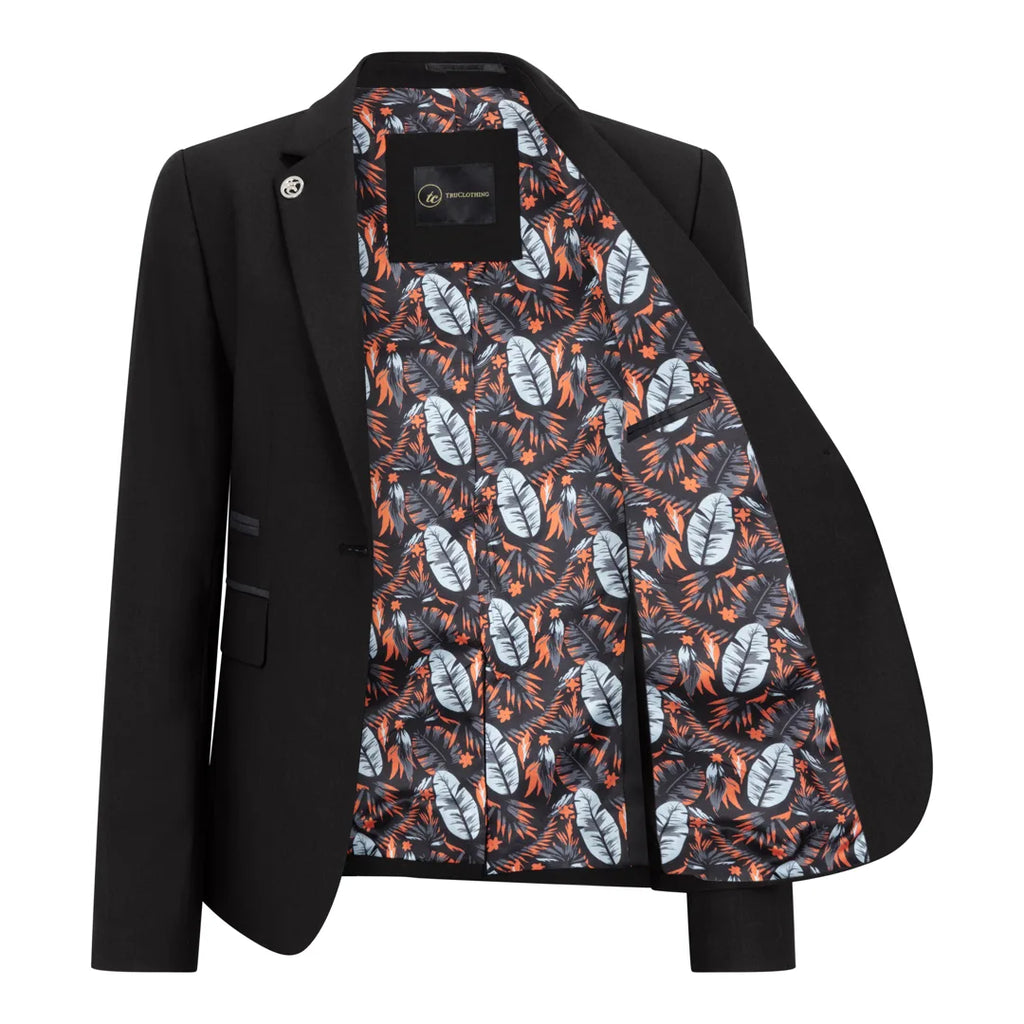 TPW-13 - Women's 3 Piece Plain Black Suit