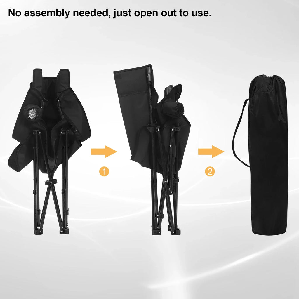 Folding Camping Chair  Lightweight Outdoor Chair Fishing Chair with Headrest Cup Holder Storage Carry Bag for Hiking Picnic Beac