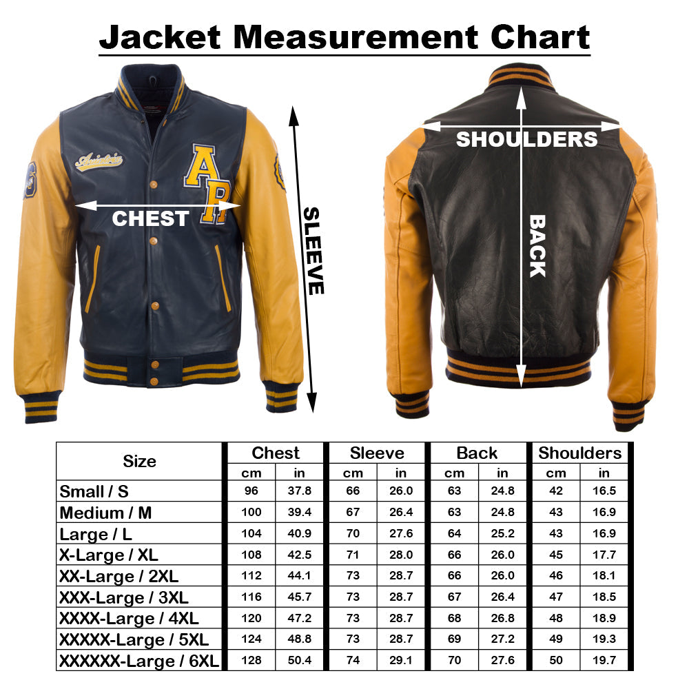 VZH7 Men's Varsity Jacket - Black/White