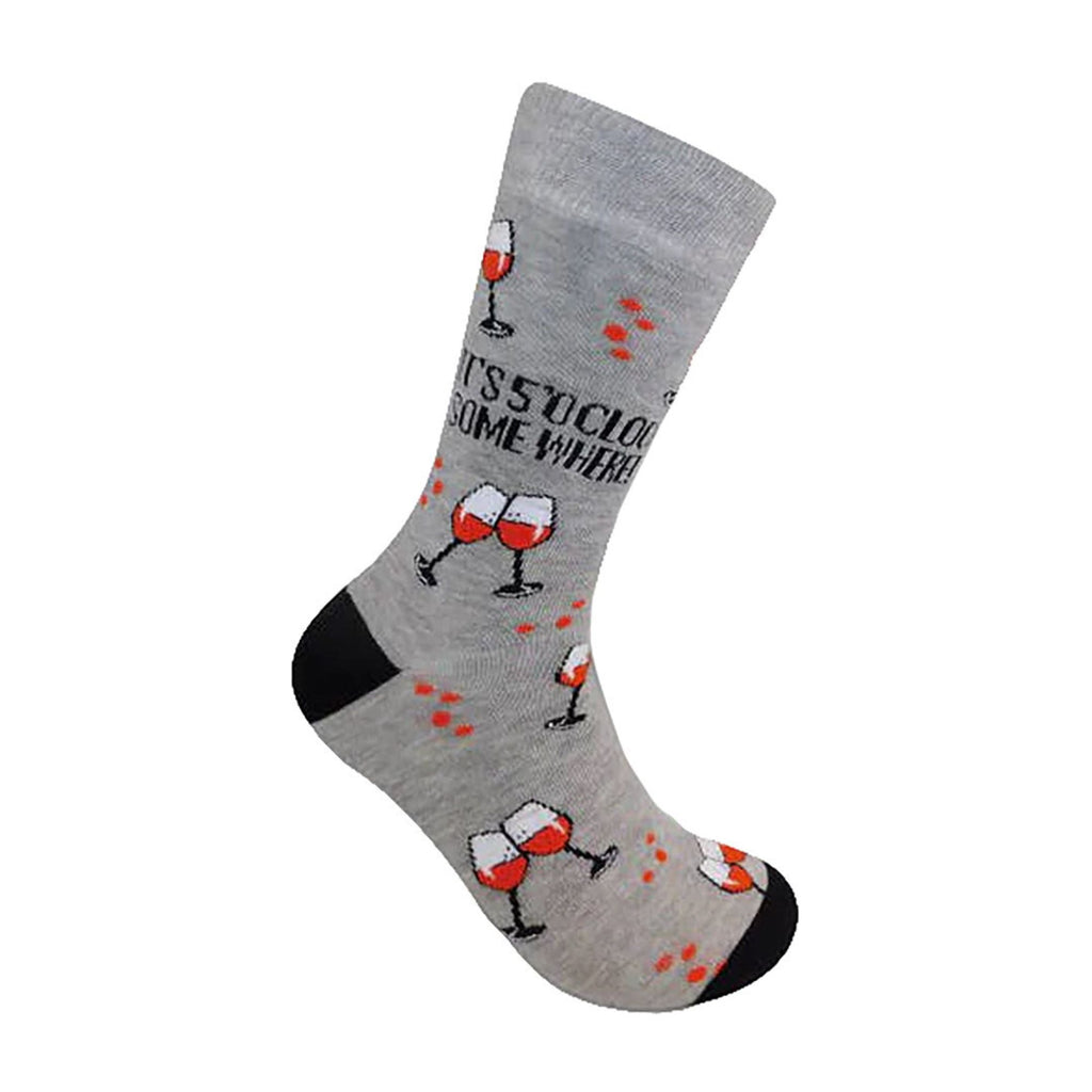 1 Pack Ladies Novelty Cotton 5 Oclock Wine Socks