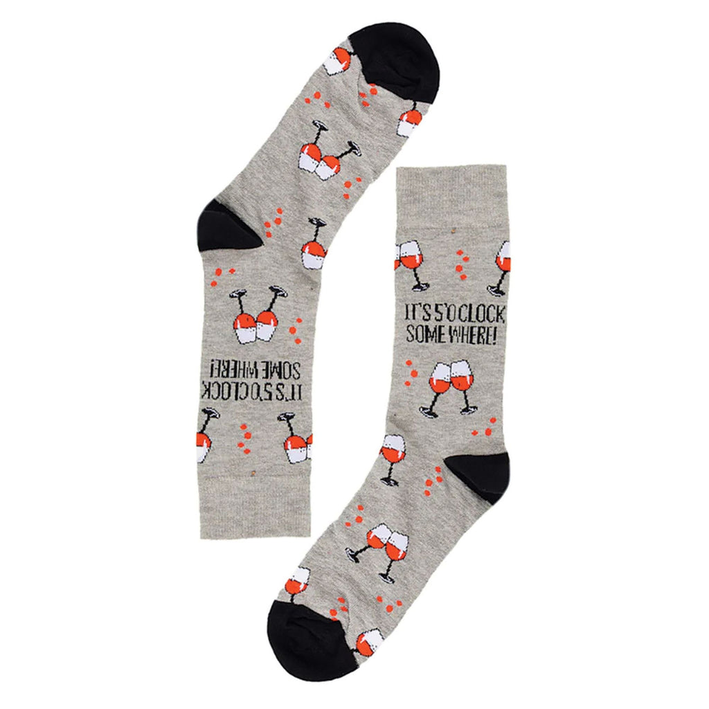 1 Pack Ladies Novelty Cotton 5 Oclock Wine Socks