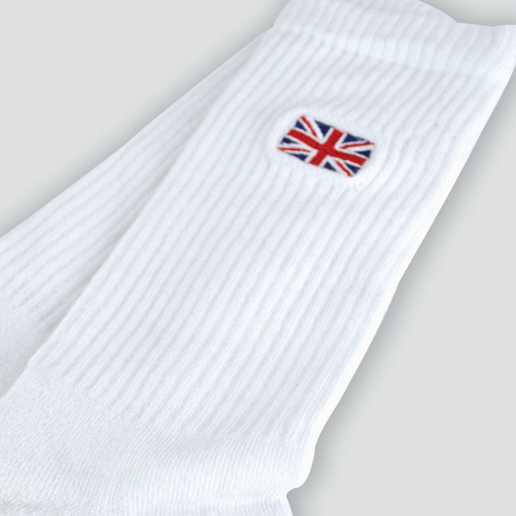 1 Pack Mens Novelty Union Jack Motif White Socks