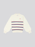 Girls Balloon Sleeve Jumper in Egret