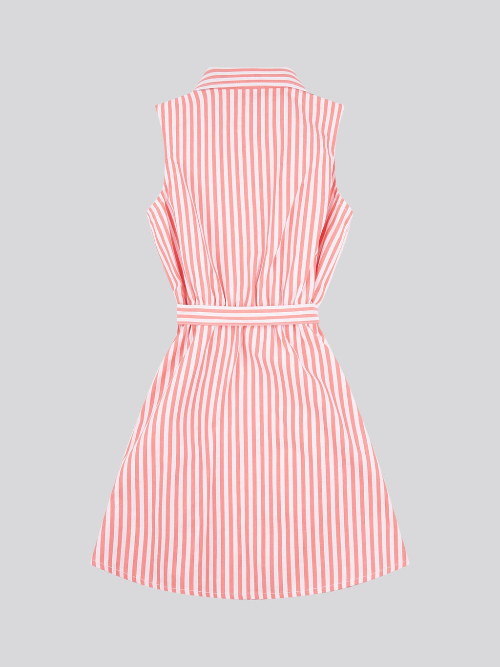 Girls Striped Sleeveless Shirt Dress Sugar Coral