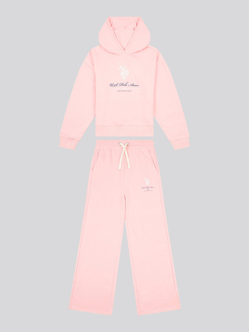 Girls Brushed Back Hoodie & Jogger Set in Crystal Rose
