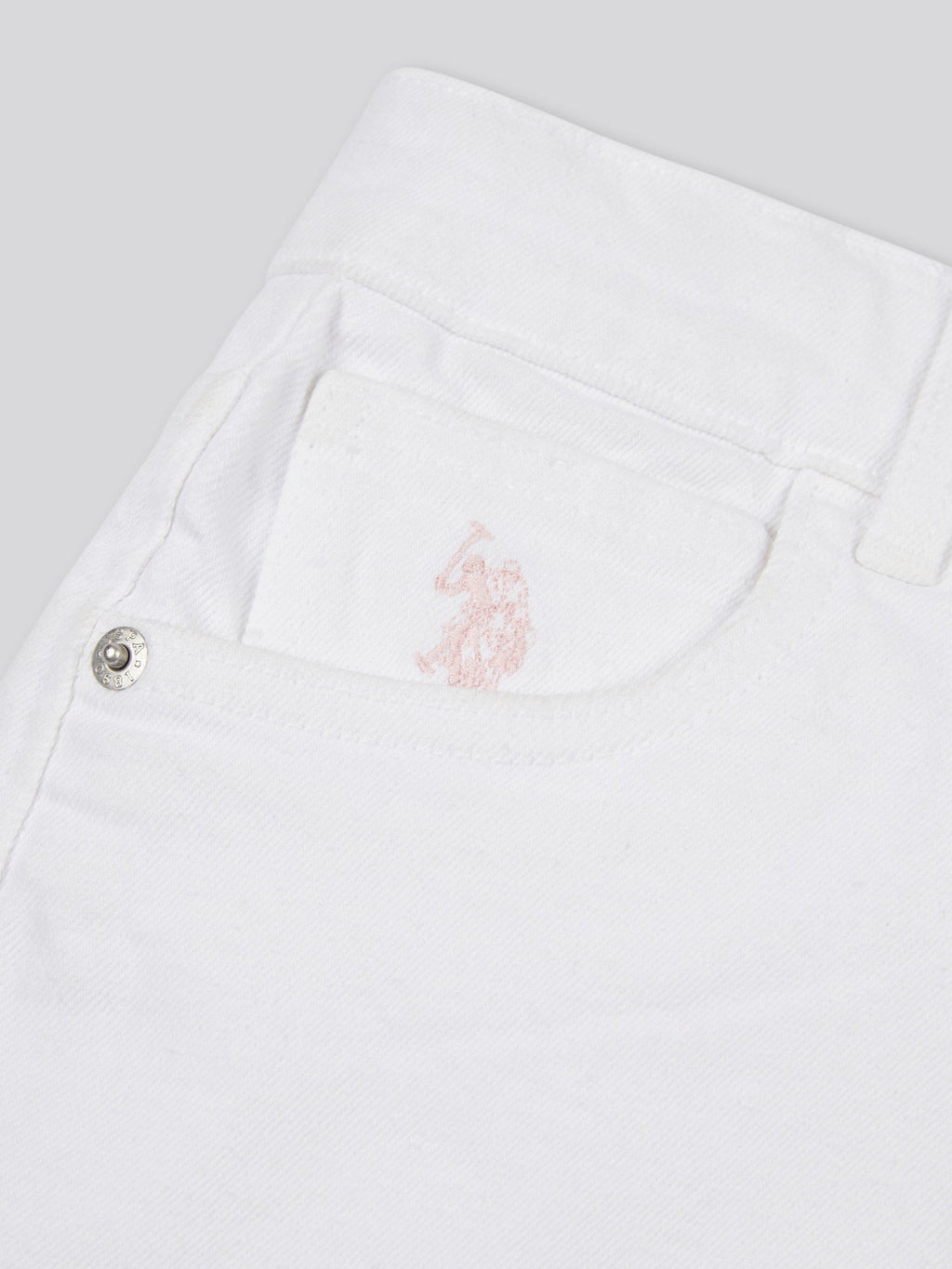 Girls Wash Denim Shorts in Bright White