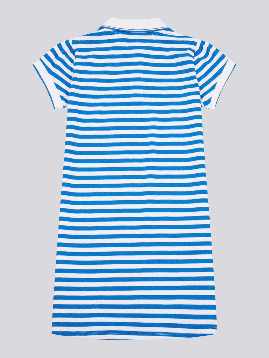 Girls Stripe Polo Dress in Strong Blue