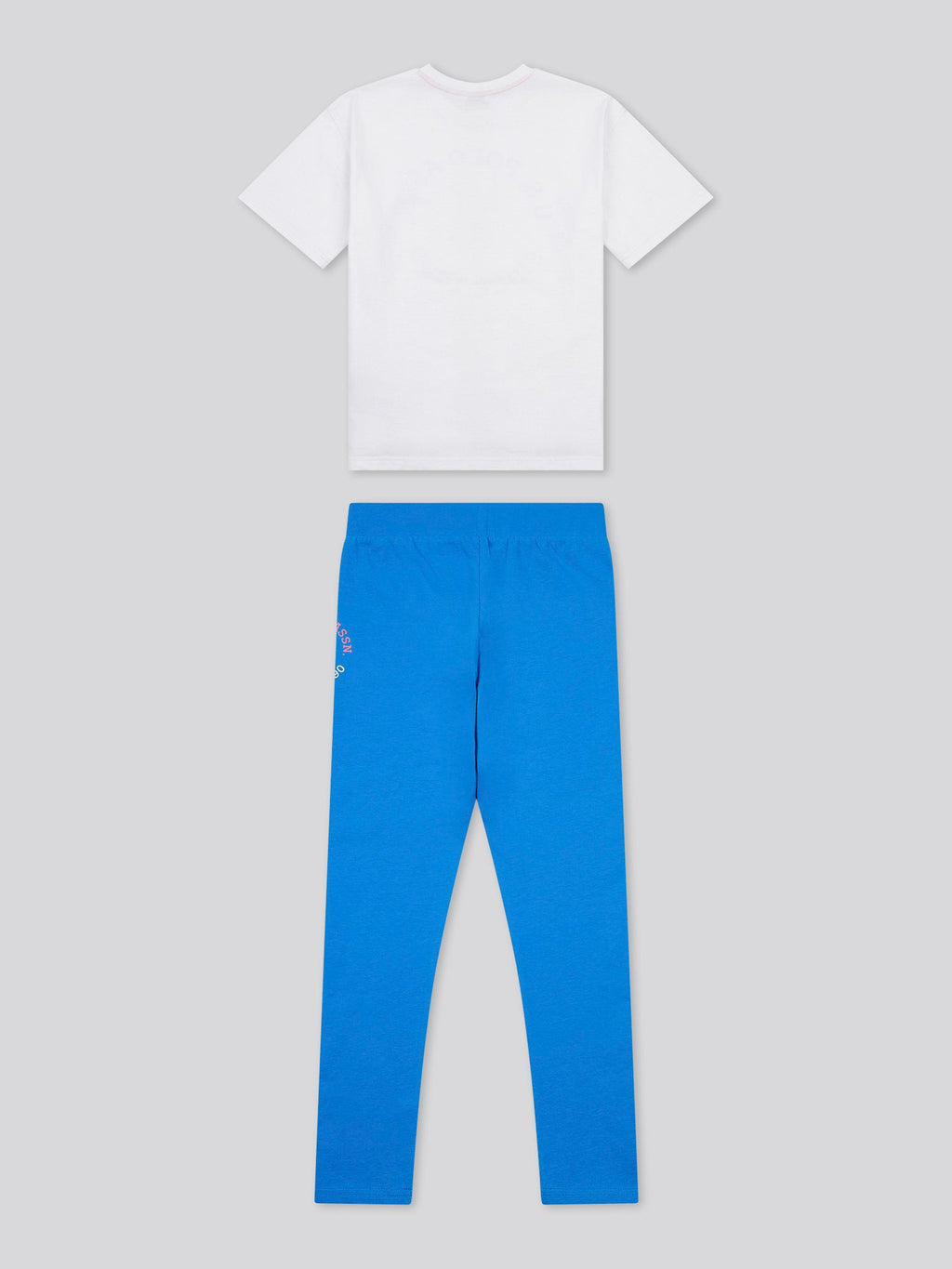 Girls Graphic Oversized T-Shirt & Legging Set in Strong Blue
