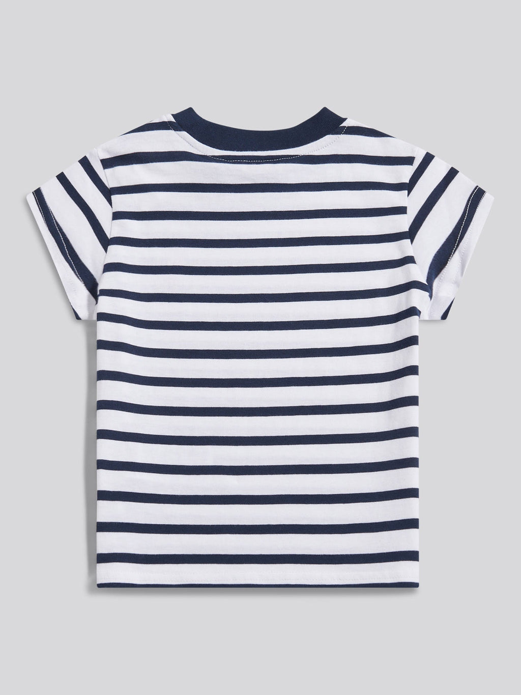 Girls Stripe Cap Sleeve T-Shirt in Navy Iris