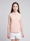 Girls Sleeveless Polo Shirt Crystal Rose