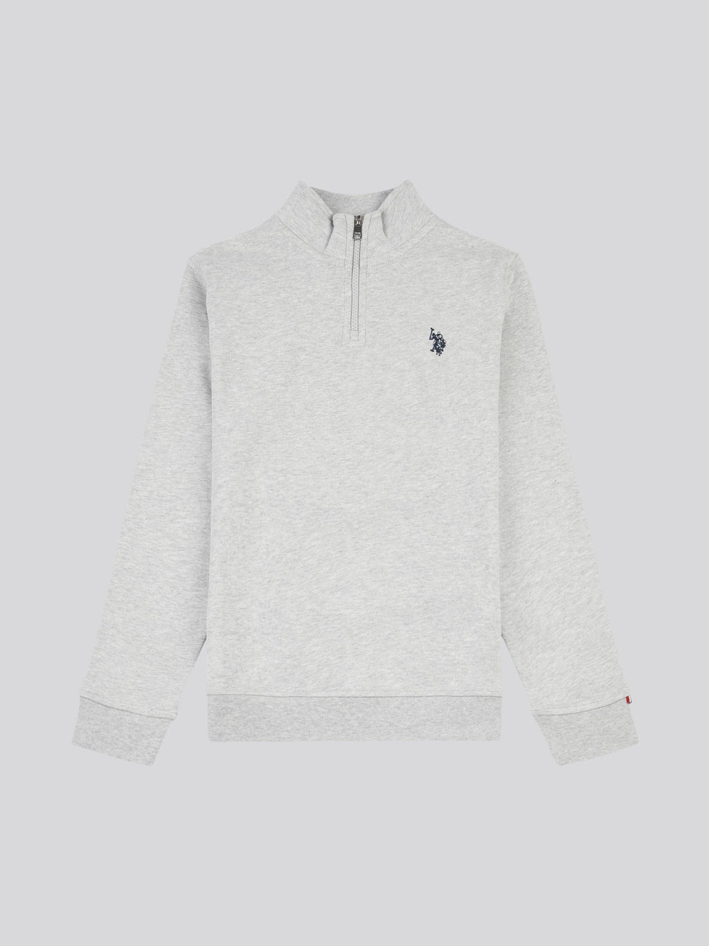 Boys Double Horsemen 1/4 Zip in Mid Grey Marl