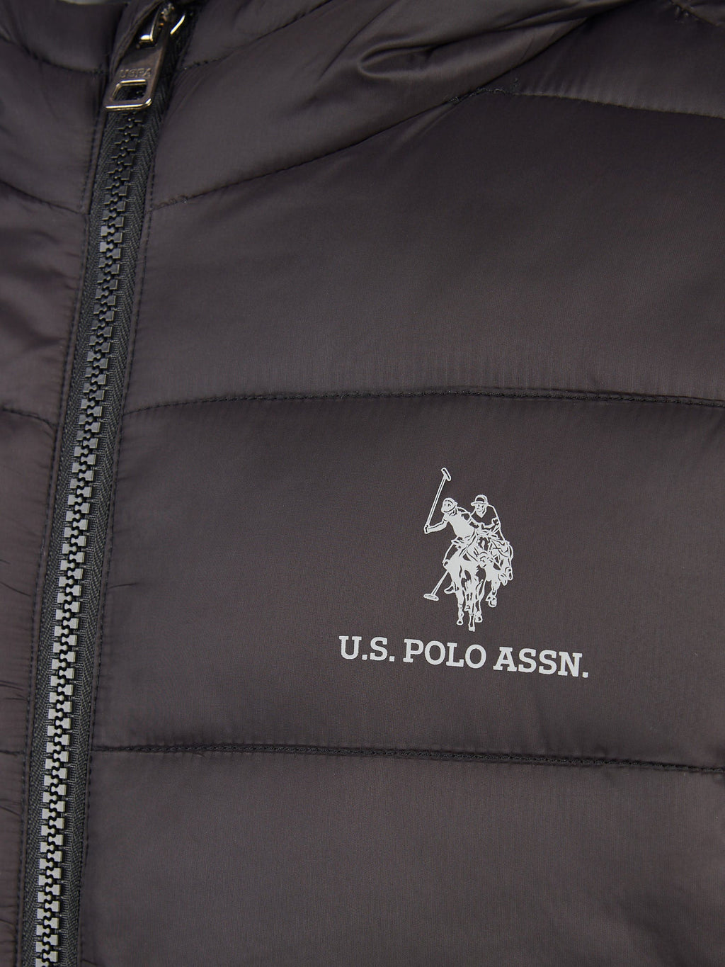 Boys Hooded Quilted Jacket in Black