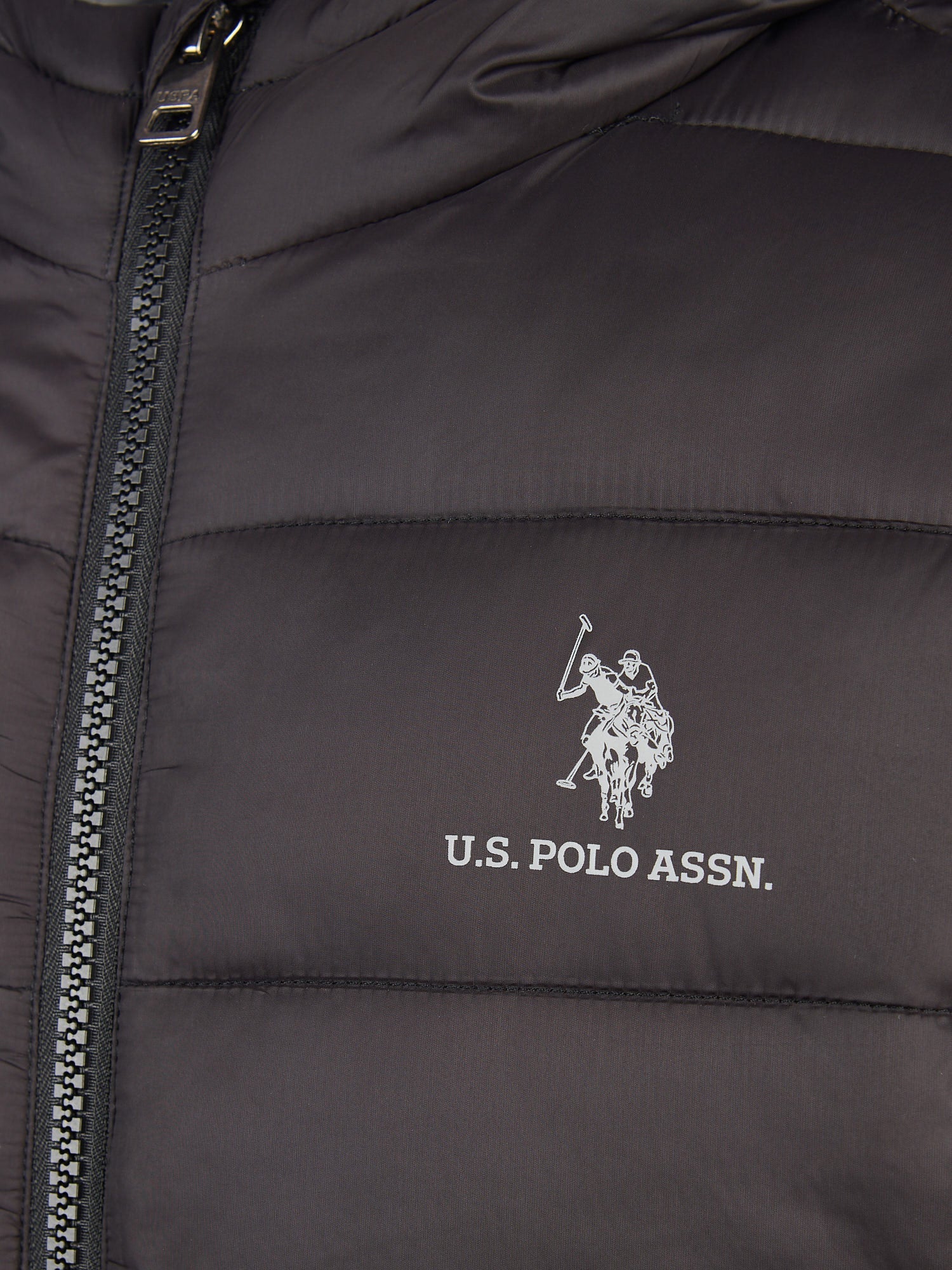 Boys Hooded Quilted Jacket in Black