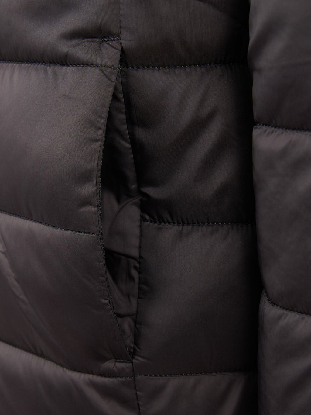 Boys Hooded Quilted Jacket in Black