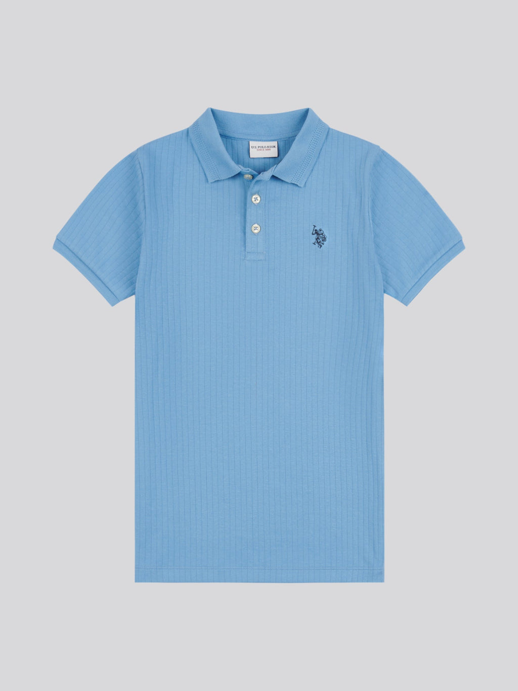 Boys Double Horsemen Rib Polo Shirt in Allure