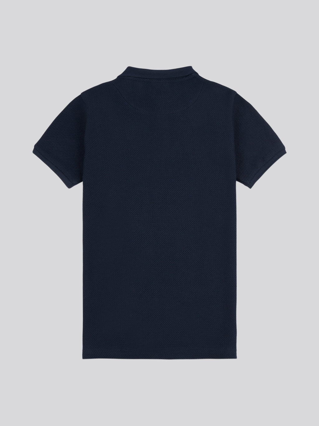 Boys Texture Double Horsemen Polo Shirt Dark Sapphire Navy