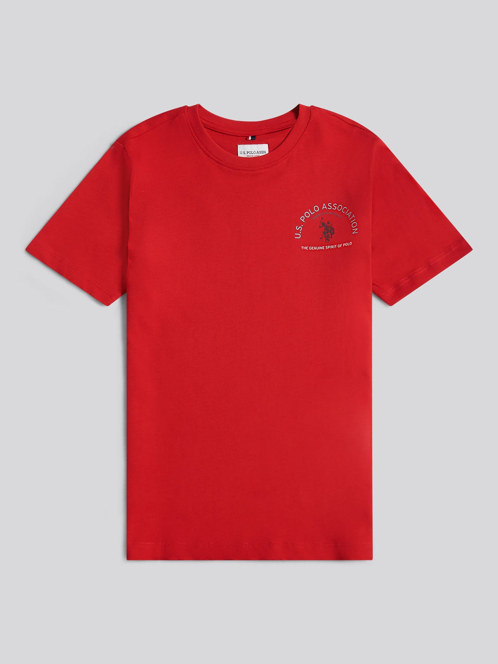 Boys Front Back Print Graphic T-Shirt in Haute Red