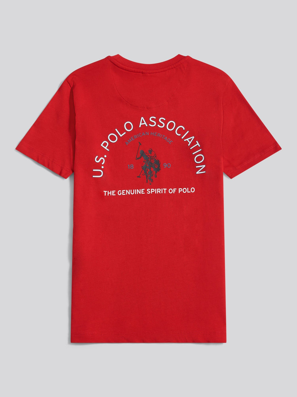 Boys Front Back Print Graphic T-Shirt in Haute Red