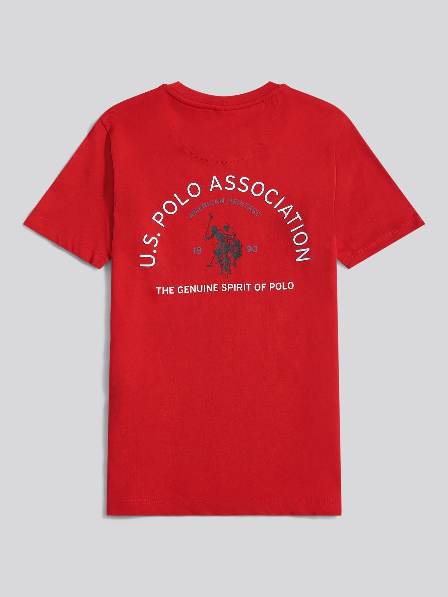 Boys Front Back Print Graphic T-Shirt in Haute Red