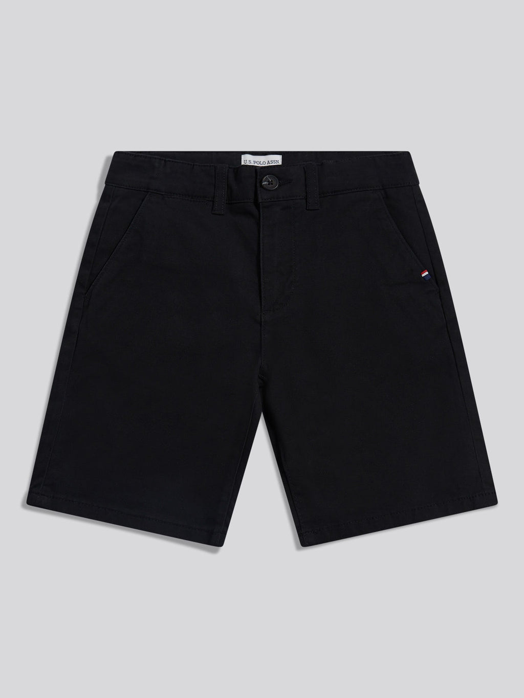 Boys Classic Chino Short Black Bright White DHM