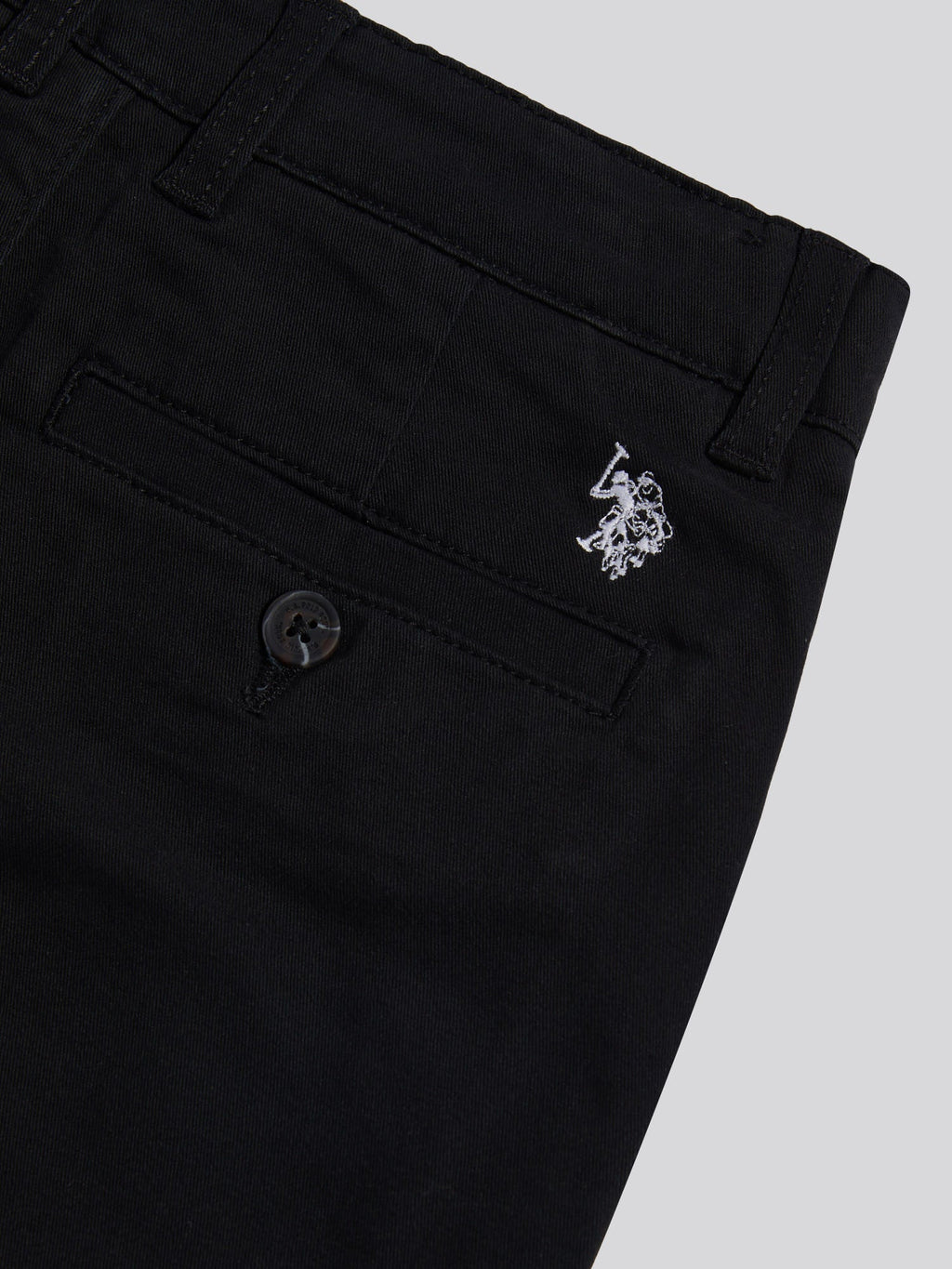 Boys Classic Chino Short Black Bright White DHM