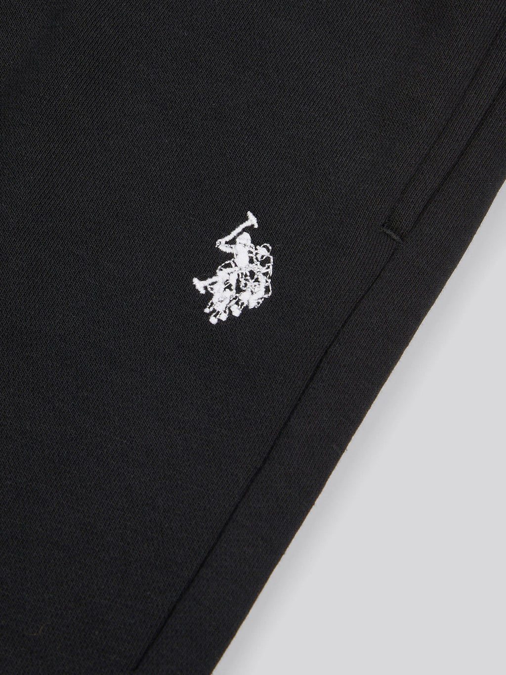 Boys Double Horsemen Jogger in Black Bright White DHM