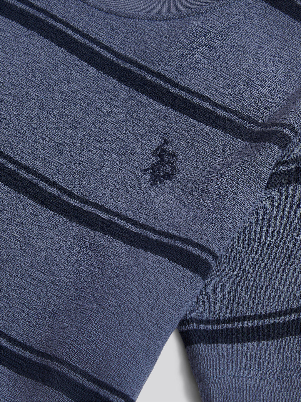 Boys Terry Stripe T-Shirt in Vintage Indigo