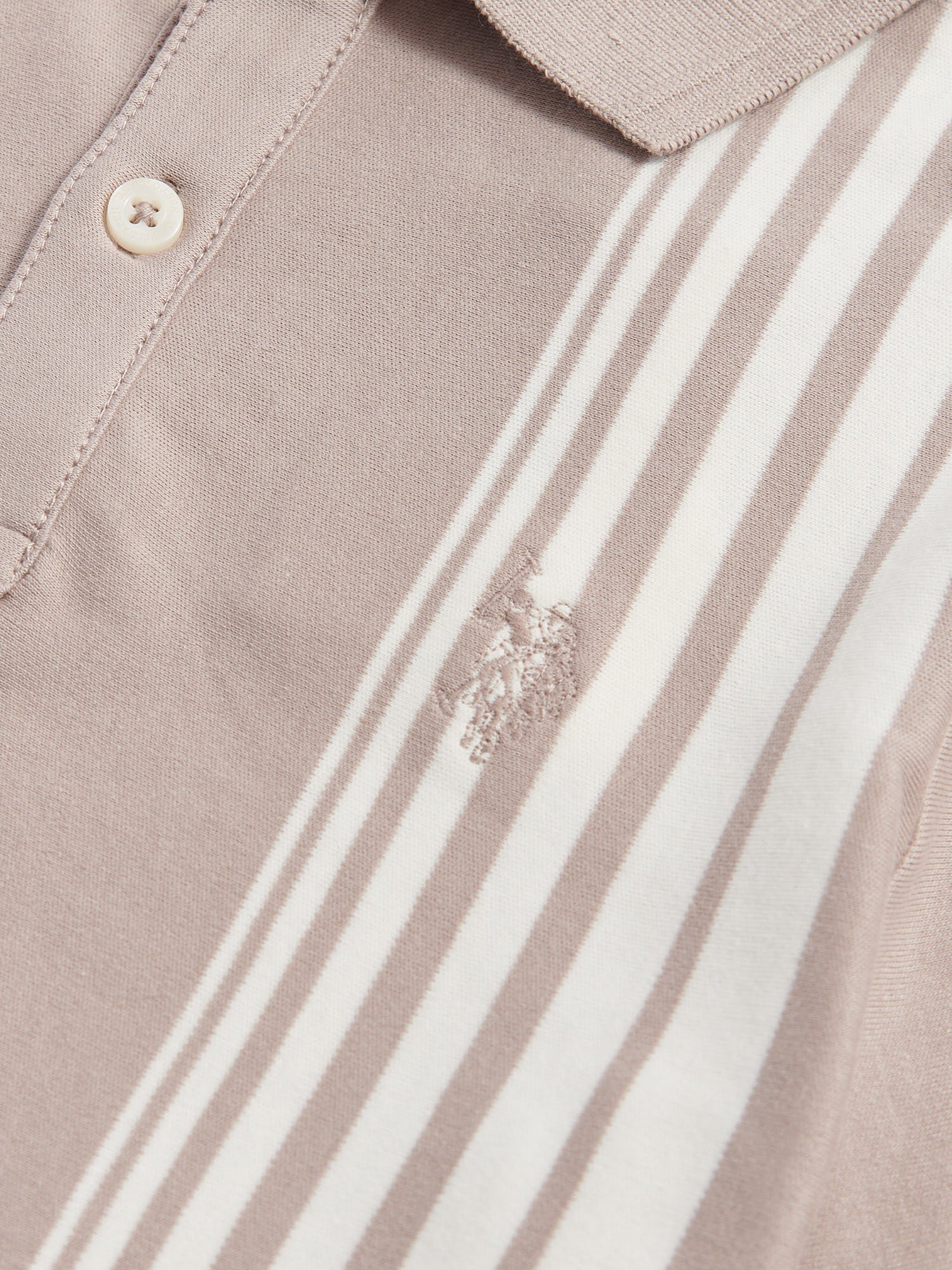 Boys Vertical Stripe Polo Shirt in Atmosphere