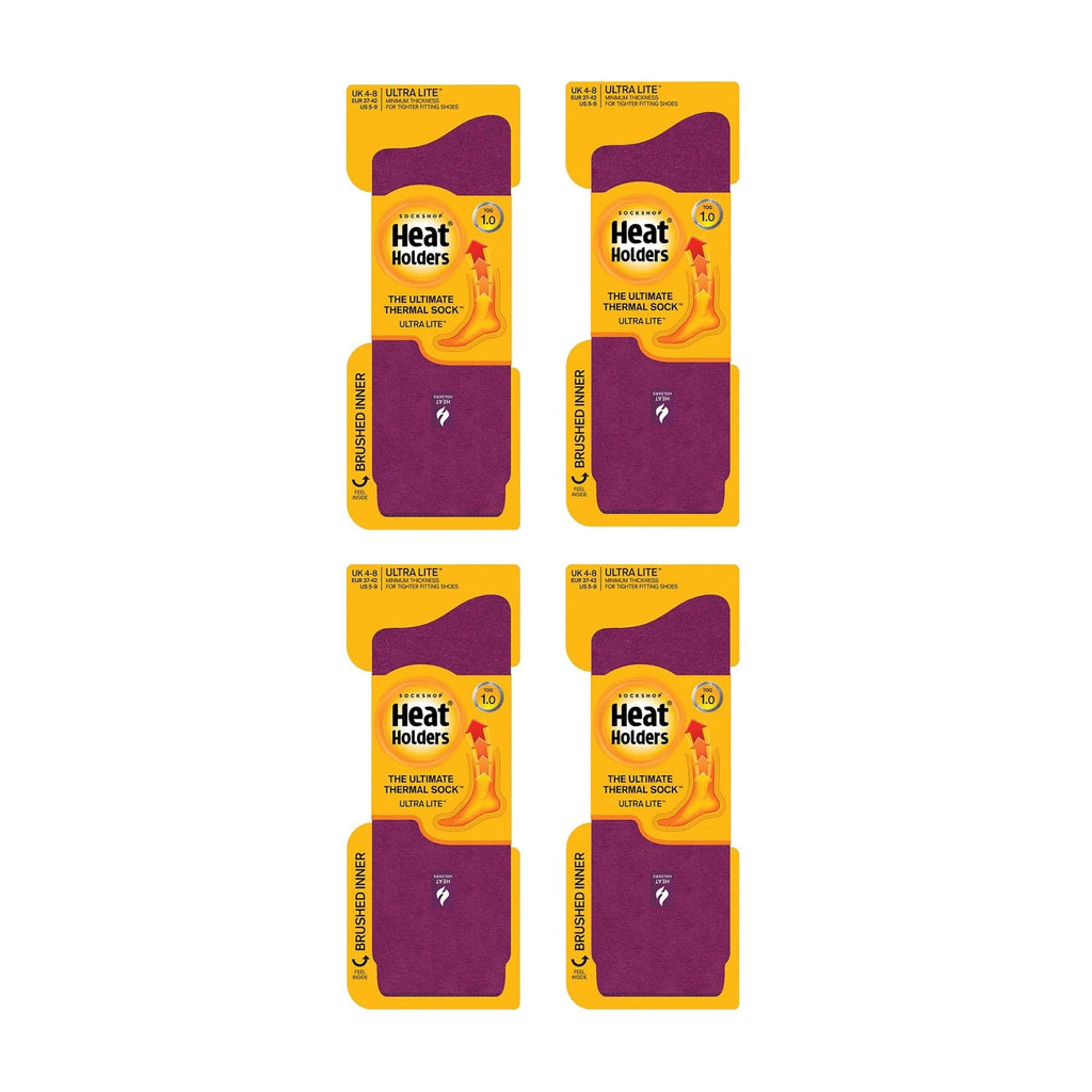 Ladies Ultra Lite Extra Thin 1.0 TOG Casual Thermal Socks (Multipack Options)