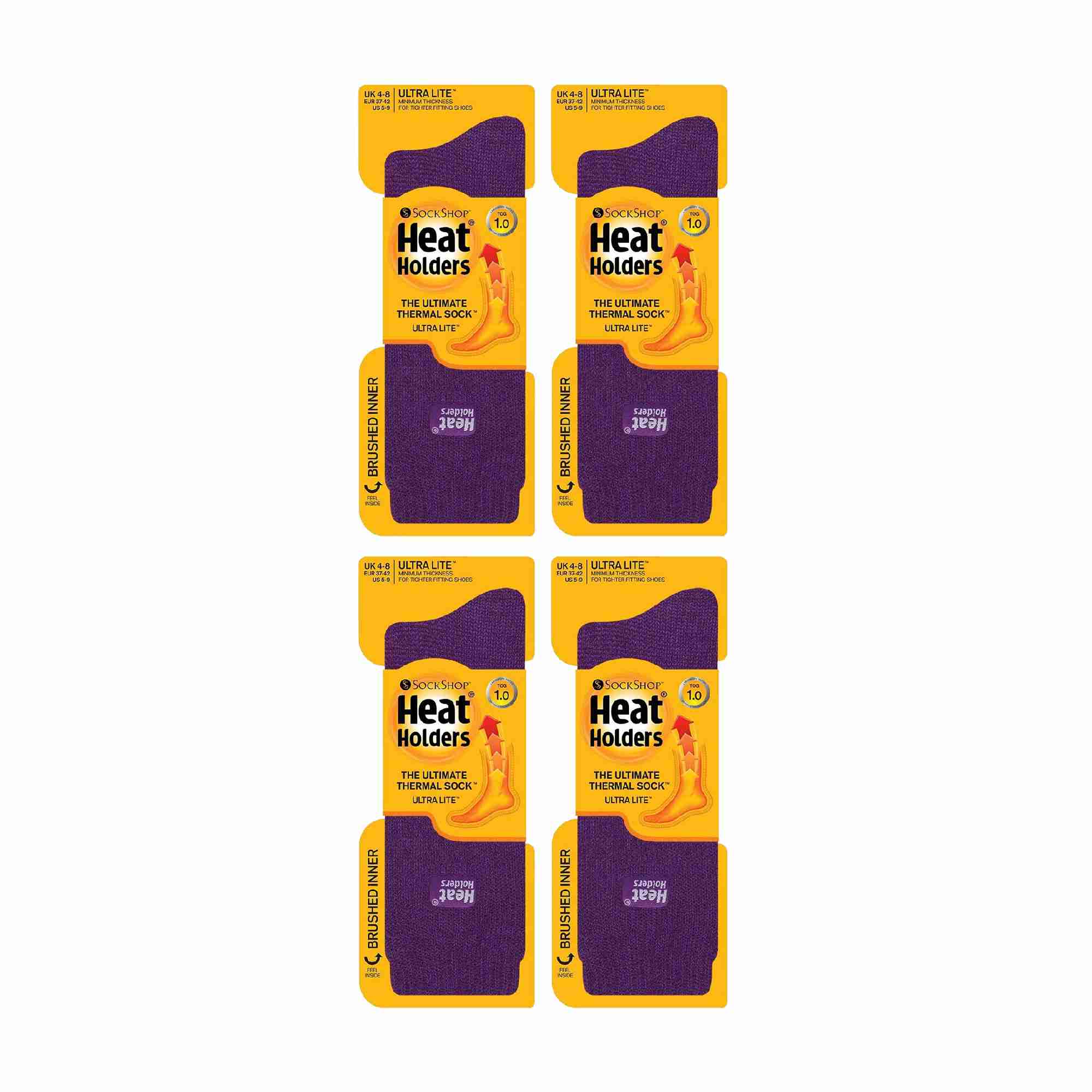 Ladies Ultra Lite Extra Thin 1.0 TOG Casual Thermal Socks (Multipack Options)