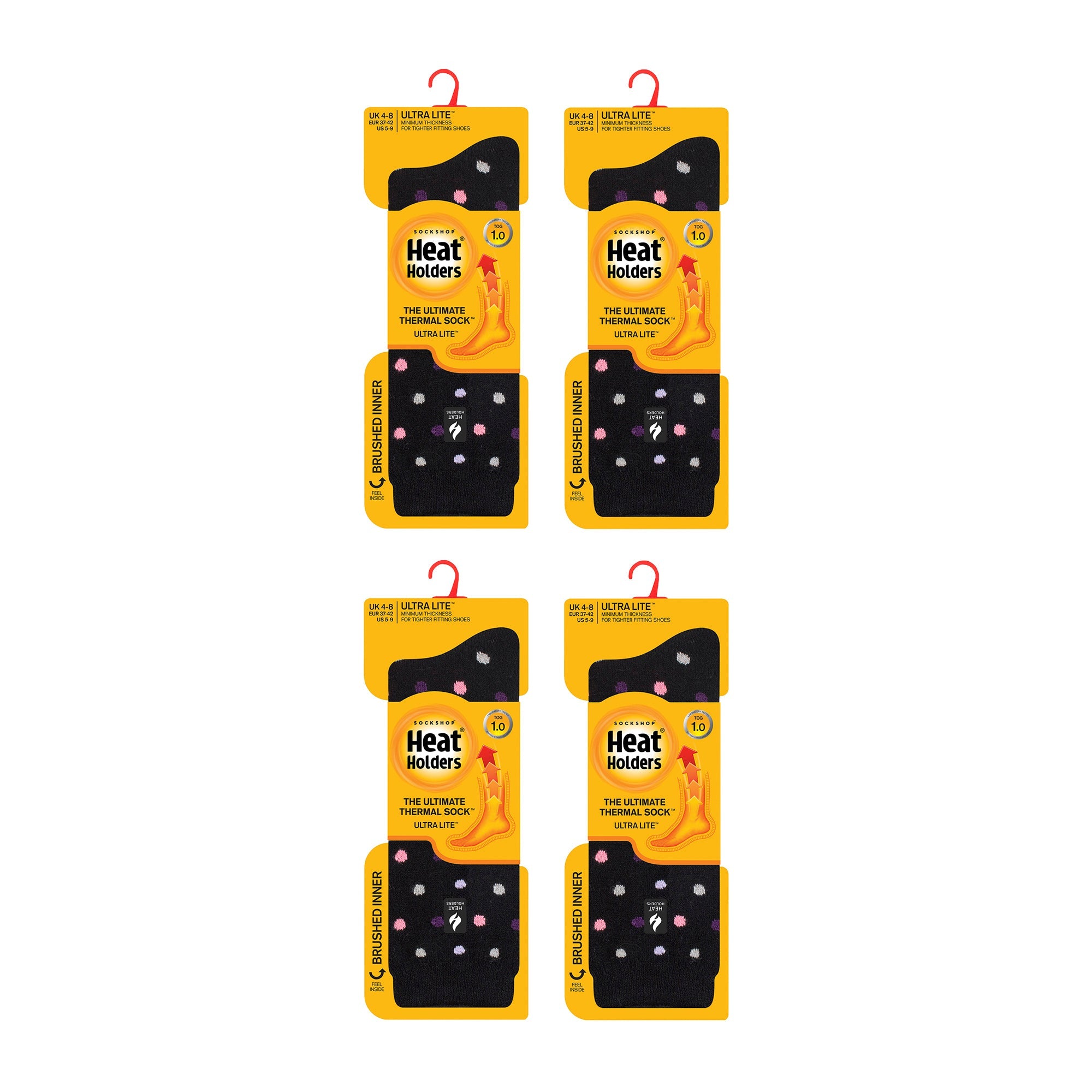 Ladies Ultra Lite Extra Thin 1.0 TOG Casual Thermal Socks (Multipack Options)