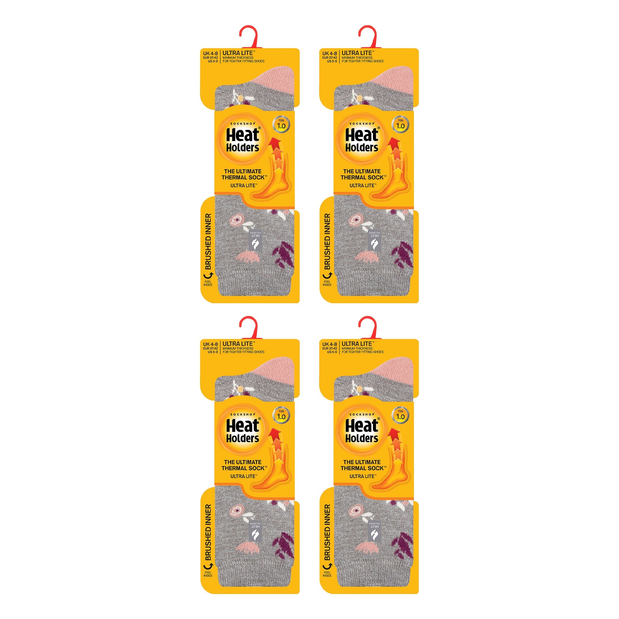 Ladies Ultra Lite Extra Thin 1.0 TOG Casual Thermal Socks (Multipack Options)