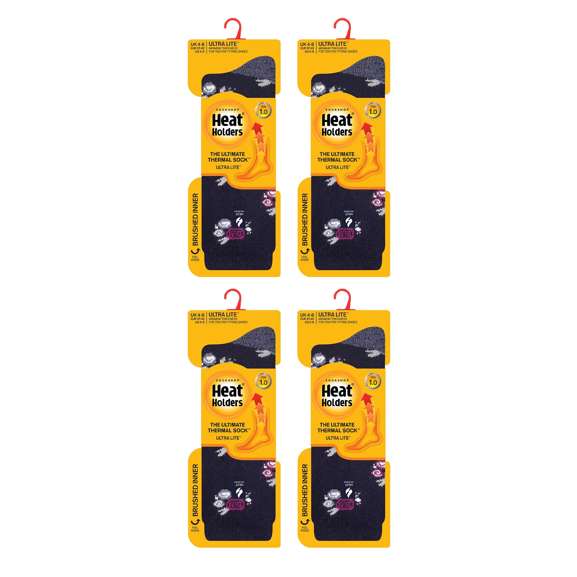 Ladies Ultra Lite Extra Thin 1.0 TOG Casual Thermal Socks (Multipack Options)
