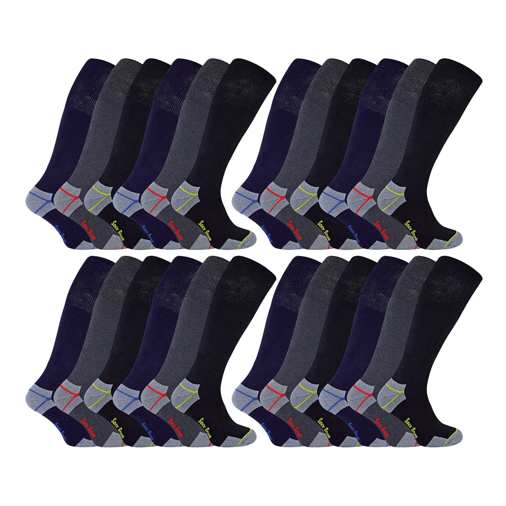 Mens Long Knee High Work Socks (Multipack Options)